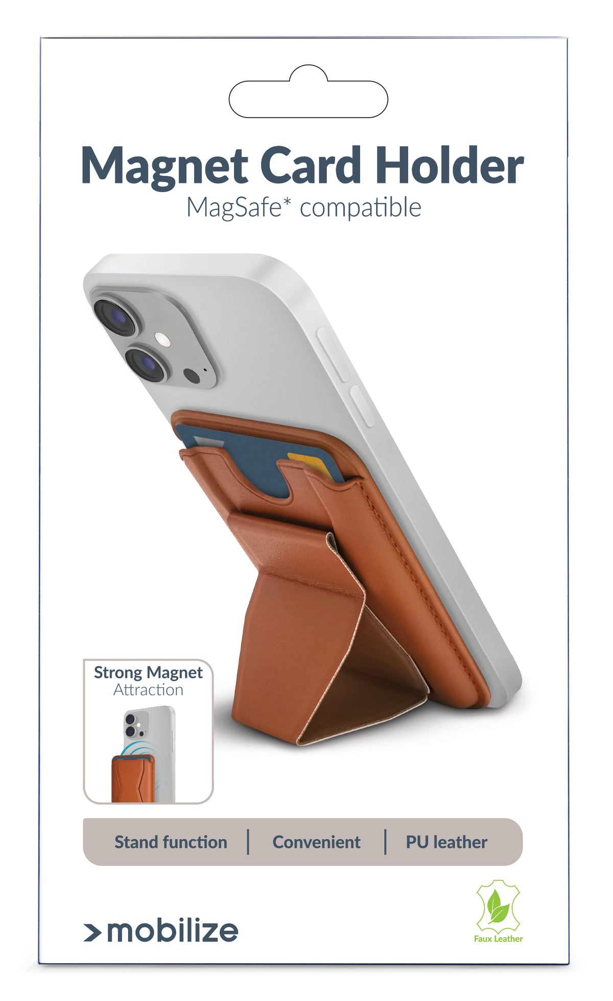 Mobilize Magsafe Compatible Magnet Card Holder Brown