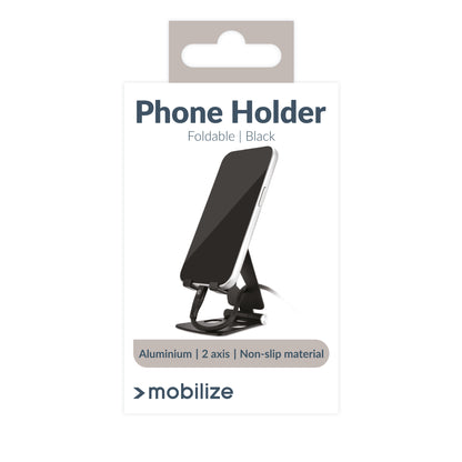 Mobilize Foldable Aluminium Phone Holder Black