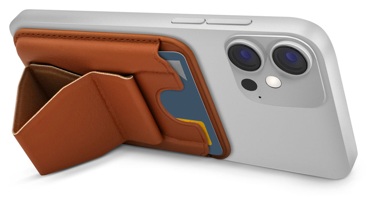 Mobilize Magsafe Compatible Magnet Card Holder Brown
