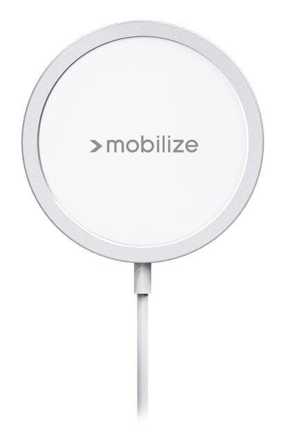 Mobilize Magnetic Wireless Charger Magsafe Compatible 15W White Aluminium