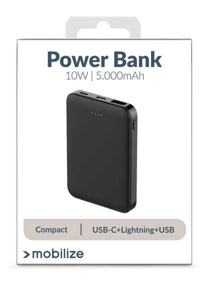 Mobilize Power Bank 5000Mah 15W Black