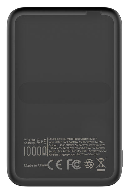 Mobilize Magnetic Wireless Magsafe Compatible Pd Stand Power Bank 10000Mah 15W Black