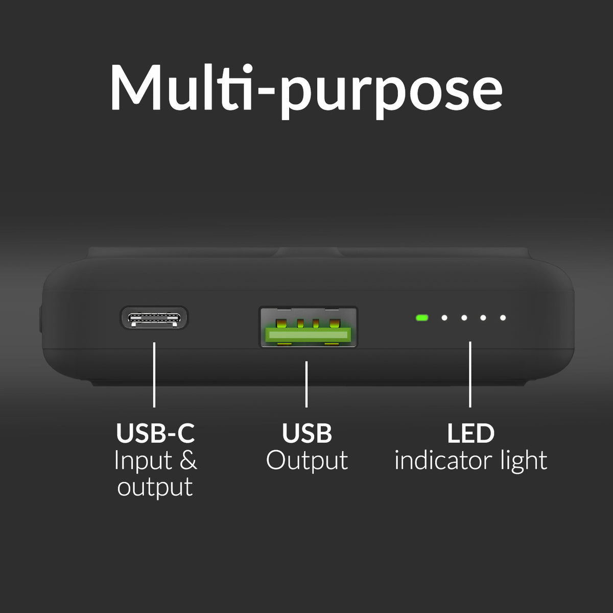 Mobilize Magnetic Wireless Magsafe Compatible Pd Stand Power Bank 10000Mah 15W Black