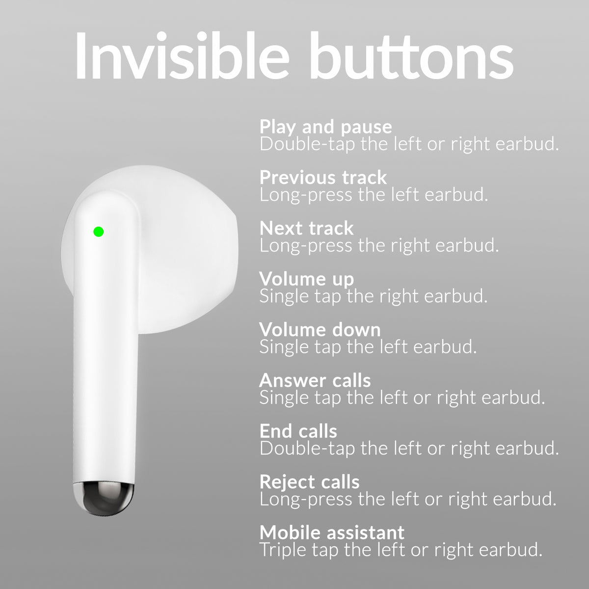 Mobilize Tws Earbuds White