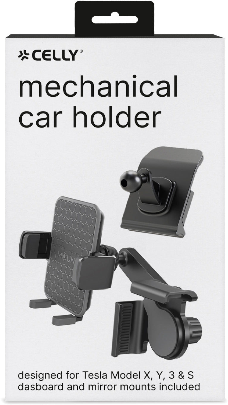 Celly Car Holder For Tesla Monitor And Dashboard Black