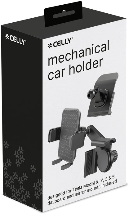 Celly Car Holder For Tesla Monitor And Dashboard Black