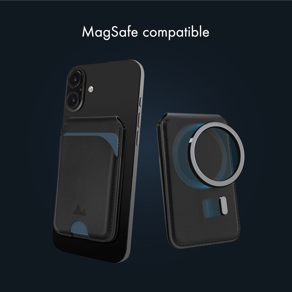 My Style Magsafe Compatible Magnet Card Holder With Stand Function Black