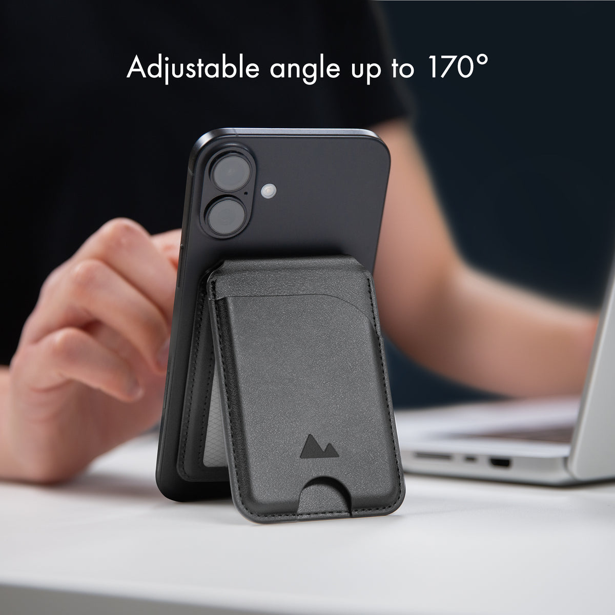 My Style Magsafe Compatible Magnet Card Holder With Stand Function Black