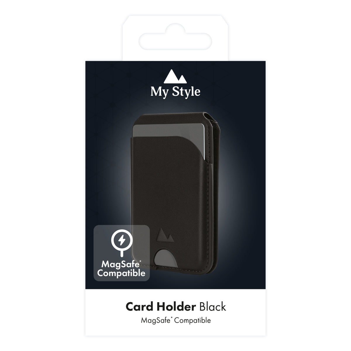 My Style Magsafe Compatible Magnet Card Holder With Stand Function Black