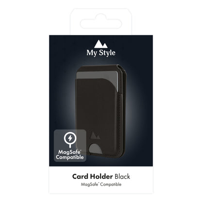 My Style Magsafe Compatible Magnet Card Holder With Stand Function Black