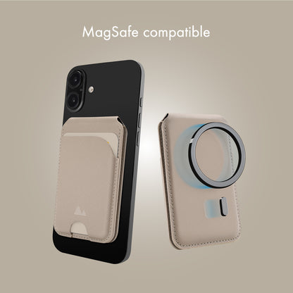 My Style Magsafe Compatible Magnet Card Holder With Stand Function Warm Grey