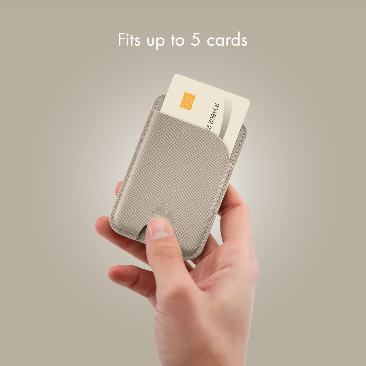 My Style Magsafe Compatible Magnet Card Holder With Stand Function Warm Grey