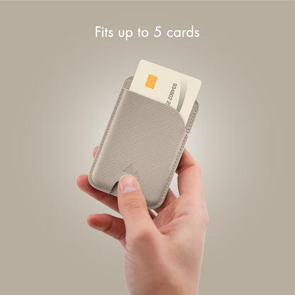 My Style Magsafe Compatible Magnet Card Holder With Stand Function Warm Grey