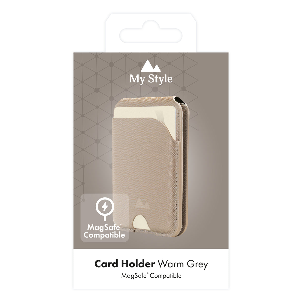 My Style Magsafe Compatible Magnet Card Holder With Stand Function Warm Grey