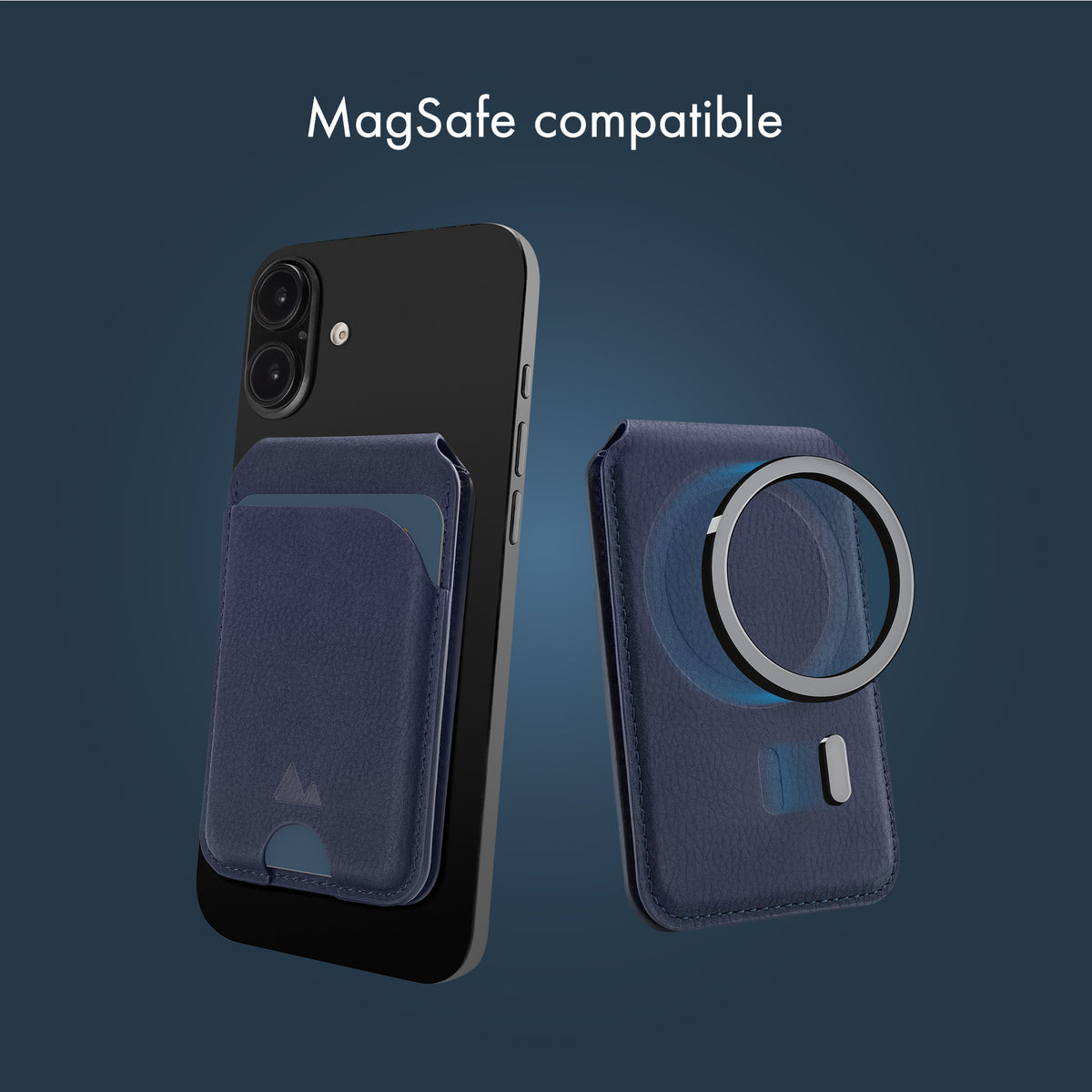 My Style Magsafe Compatible Magnet Card Holder With Stand Function Midnight Blue