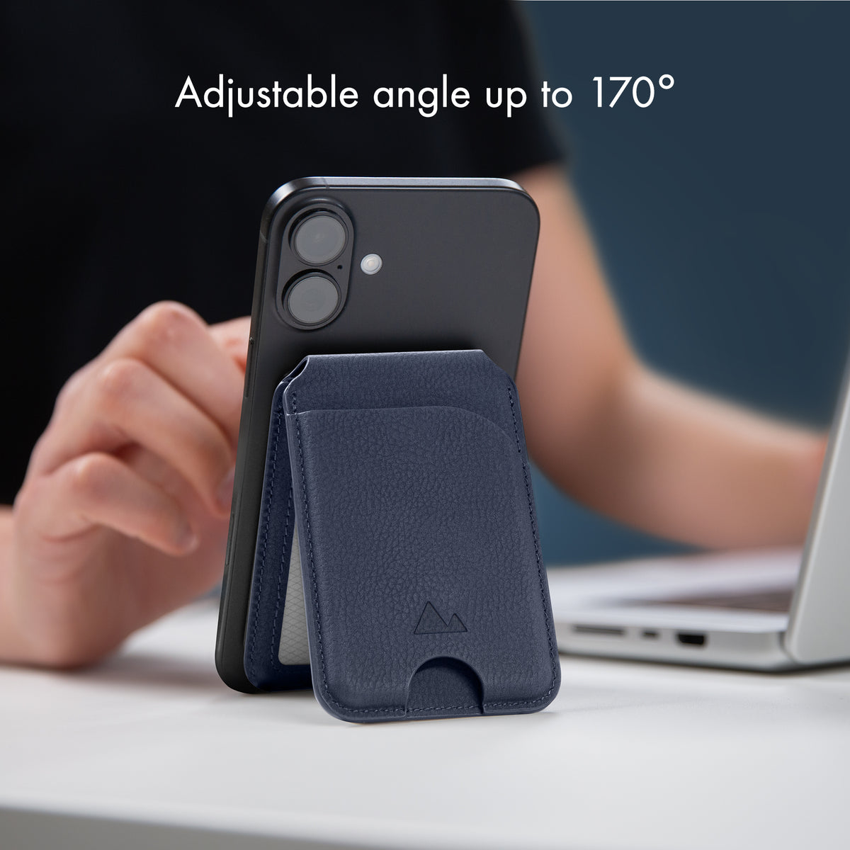 My Style Magsafe Compatible Magnet Card Holder With Stand Function Midnight Blue
